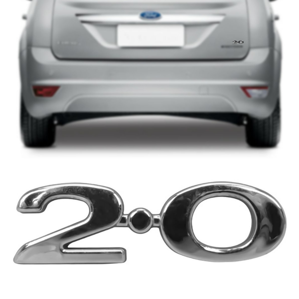 EMBLEMA 2.0 FORD FOCUS 08/12 CROMADO LETREIRO ADESIVO EMBLEMA CARRO