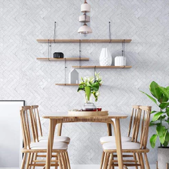 Papel De Parede Adesivo Azulejo Mármore Cozinha Lavável Banheiro 3,50 mts