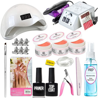 Kit Unha Gel Unhas Fibra Vidro Lixa Cabine Promoção - N 15