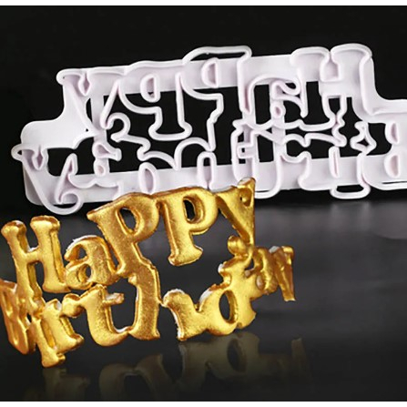 Molde Happy Birthday (Feliz Aniversário) Biscuit Pasta Americana Biscuit