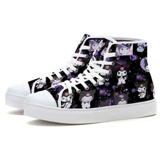 Tênis De Cano Alto Feminino Kuromi Fofo Moda Tumblr