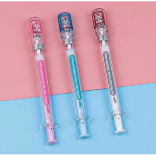 3 Canetas seringa escrita azul em Oferta na Shopee