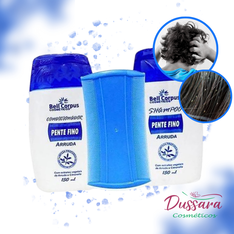 Kit Pente Fino Arruda 3x1 com Shampoo e Condicionador Bell Coprus em Oferta na Shopee