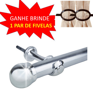 CONJUNTO varao 3,20 mts metros 28mm (GROSSO) para cortina em ALUMINIO INOX cromado prateado porta ou janela quarto sala