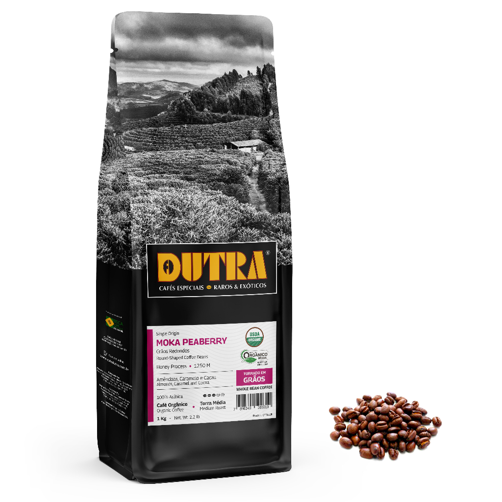 Moka (Peaberry) – Café Dutra Orgânico Microlote – Torrado em Grãos 1Kg