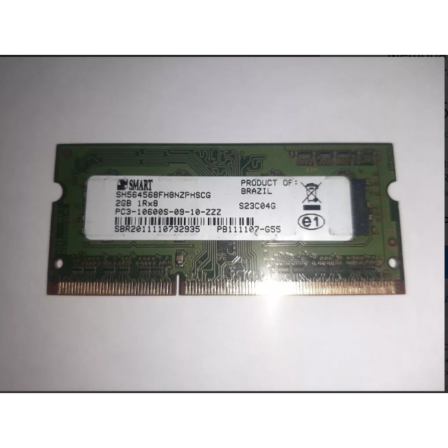 Memória Ram 2 Gigas Smart Ddr3 Para Notebooks!!