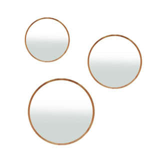 Trio Espelho Redondo De Parede Estilo Minimalista - Mel em Oferta na Shopee