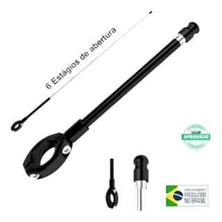 Antena Corta Pipa Pra Moto Suporte De Guidão 6 Estágios