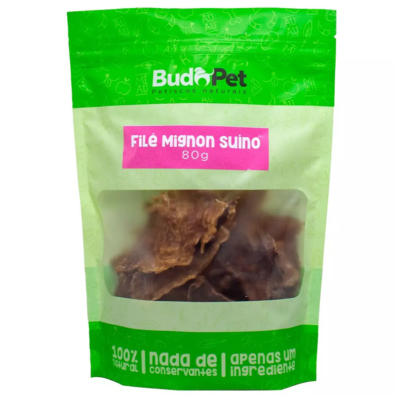 Petisco Filé mignon suíno natural - cães e gatos BudoPet