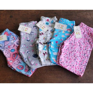 Bermuda Feminina Infantil Cotton kit 3 peças lisas e estampadas