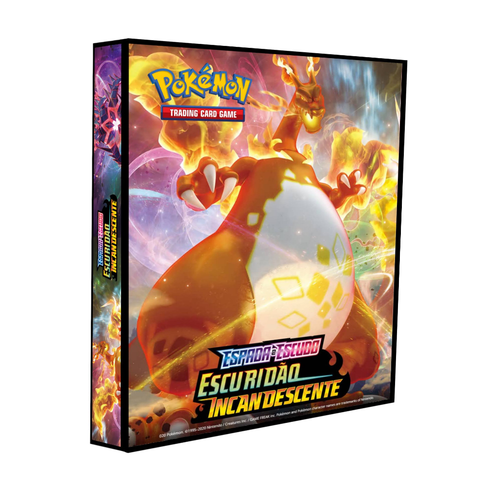 Álbum Pasta Fichário Pokemon Espadas e Escudos Escuridão Incandescente Capa Dura Reforçado Cards
