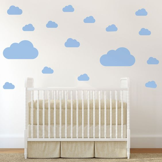 Adesivo de Parede Nuvens para Quarto Infantil | Adesivo Quarto Bebê em Oferta na Shopee