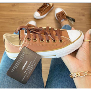 Tênis All Star Couro Caramelo