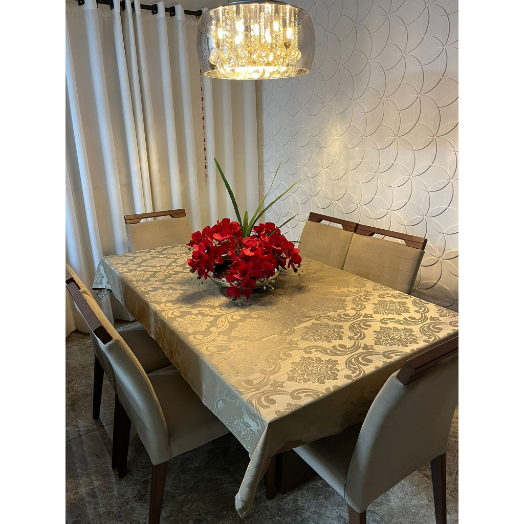 Toalha de Mesa Jacquard Luxo 6 Lugares 2,00x1,40 para Cozinha premium Várias Cores em Oferta na Shopee