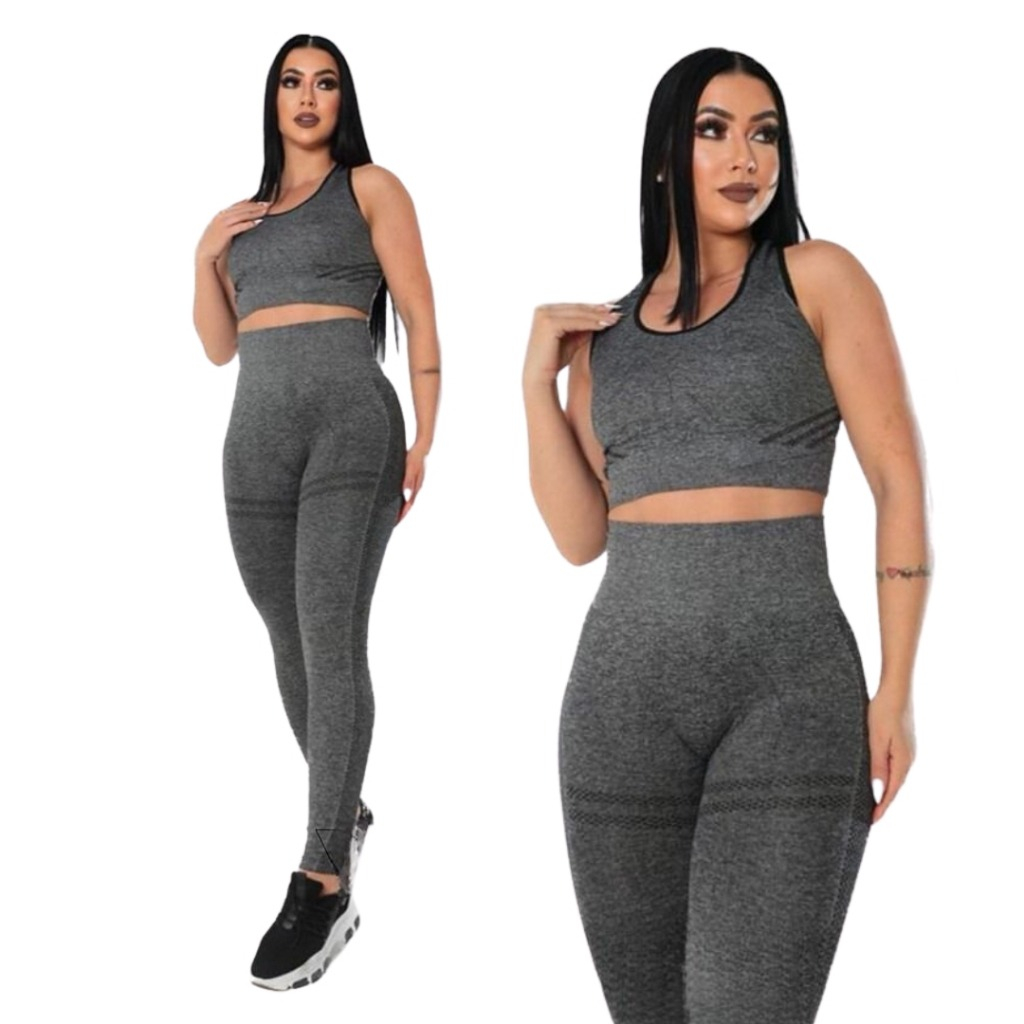 conjunto calça legging + top modelos qualidade importadas fitness legging academia levanta bumbum tendência