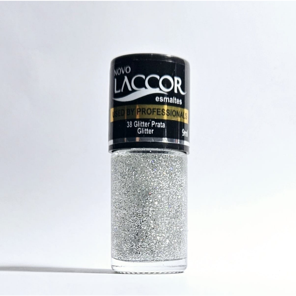 Esmalte Laccor Glíter Prata 9ml