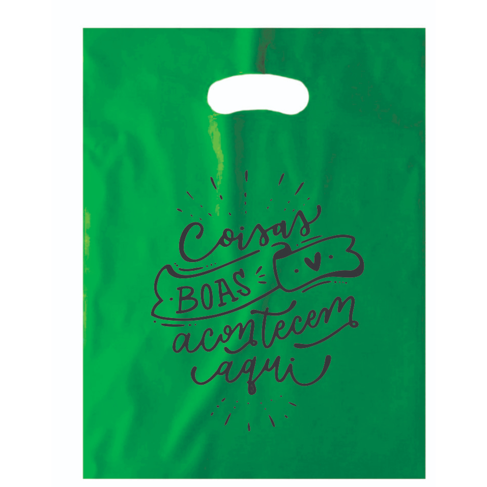 Sacolas Plásticas resistente coisas boas 15X20 frases 50 uni. frases e mensagem