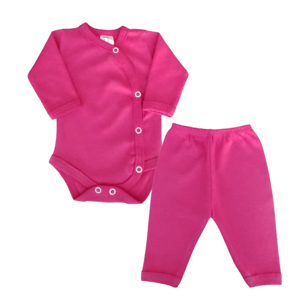 Kit 2 Peças - Bebe Prematuro 1 Body Kimono + 1 Culote Boneca Reborn Calça Mijçao