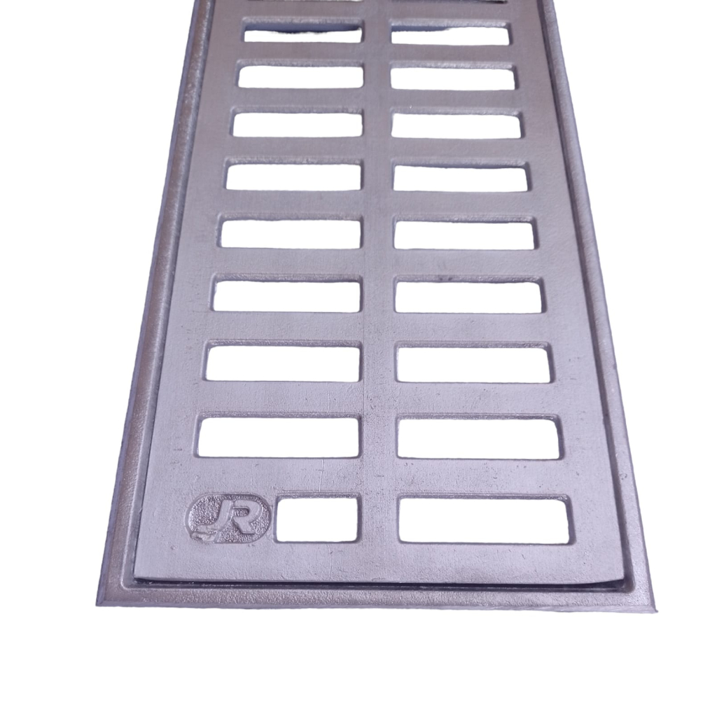 Ralo linear Alumínio grelha com suporte 15x50 com parafuso Anti  furto.