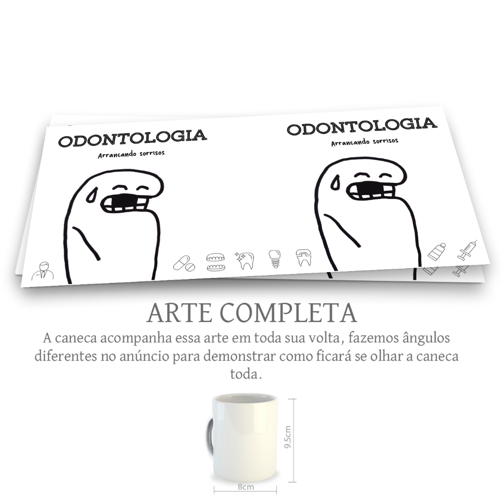 Caneca Profissão Odontologia - Personalizada Flork Porcelana