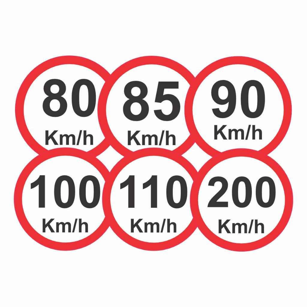 Adesivo Refletivo Velocidade Máxima 80km 85km 90km 100km 110km 200km Para Veículos Caminhão 18x18cm em Oferta na Shopee