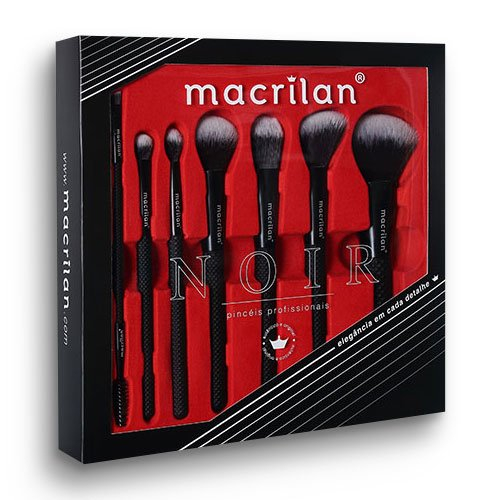 Kit com 7 Pincéis Noir - Macrilan