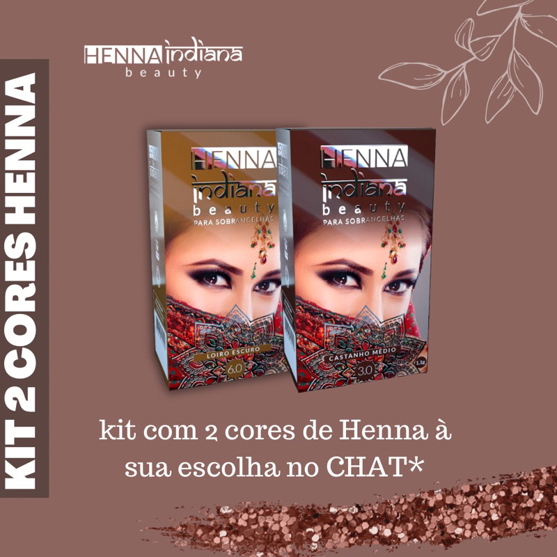 KIT com 2 cores de Henna INDIANA BEAUTY - escolha no chat* em Oferta na Shopee