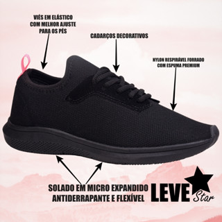 Tênis feminino calce fácil barato confortável academia caminhada casual esportivo cadarço decorativo