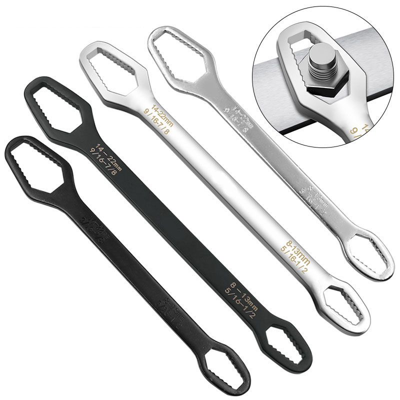 Chave universal  chaves catraca de aço cromadas  chave de boca jogo de chave  Ferramenta de parafuso tipo Plum 8-22MM