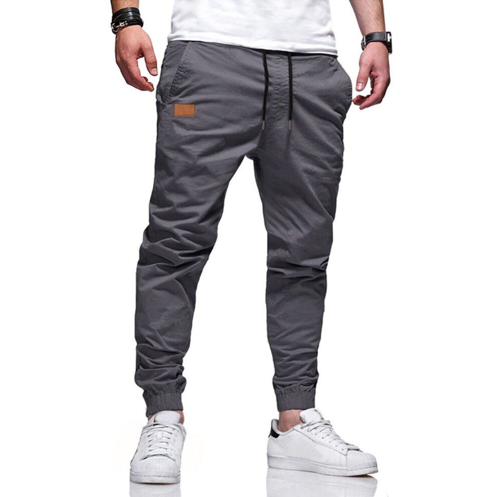 Calça Jogger Jeans Camuflada  Masculina Com Punho Elástico Cinza