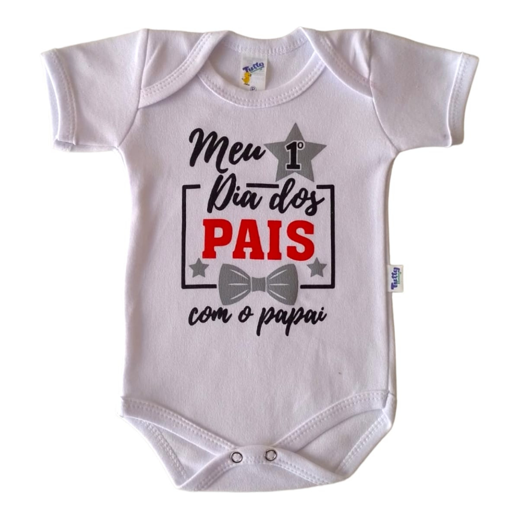 Body dia dos pais " meu primeiro dia dos pais com o papai" algodão branco bebê enxoval bori personagem bore Promoção bory barato roupa de bebê