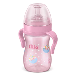 Mamadeira com Alça Super Evolution 240ml Rosa - Lillo