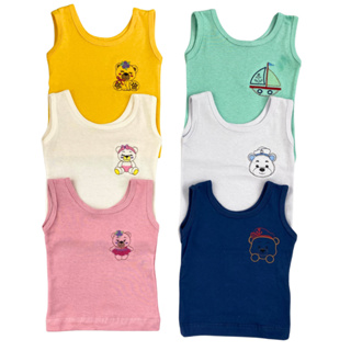 Kit 3 Camisetas Regatas Bordadas Para Bebês em Malha 100% Algodão em Oferta na Shopee