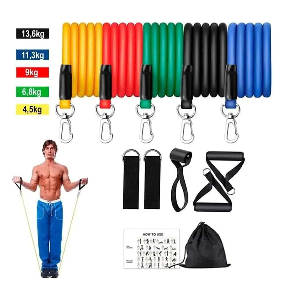 Kit 11 Extensor Elástico Treino Em Casa