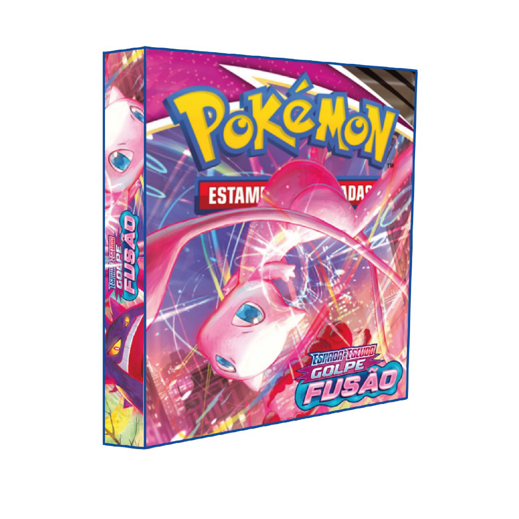 Álbum Pasta Fichário Pokemon Espada e Escudo Golpe e Fusão Rosa Reforçado Capa Dura Para Colecionar