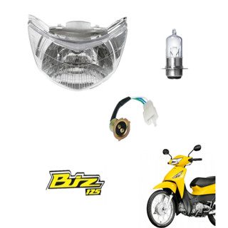 Bloco Optico Do Farol Moto Biz 125 06 á 10 C/ Soquete + Lâmpada M5 em Oferta na Shopee