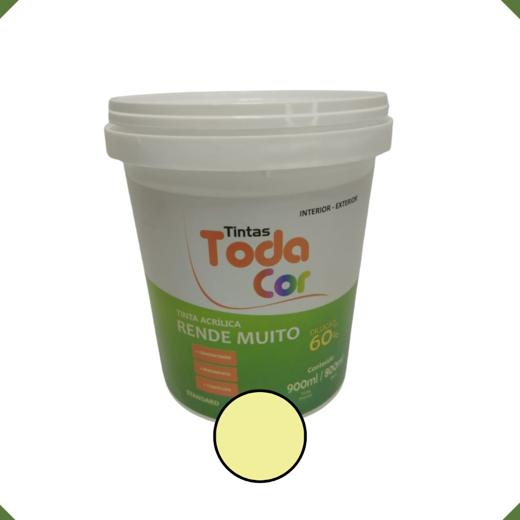 Tinta Alto Rendimento Acrílica Interno/externo TodaCor 900ml Cor Palha