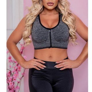 Top Fitness Nadador com zíper Ideal para Academia, Treinos, Musculação