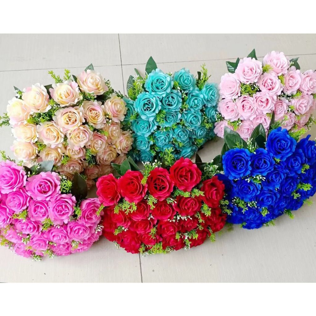 Buquê de rosas com folhagem C/24 em Oferta na Shopee