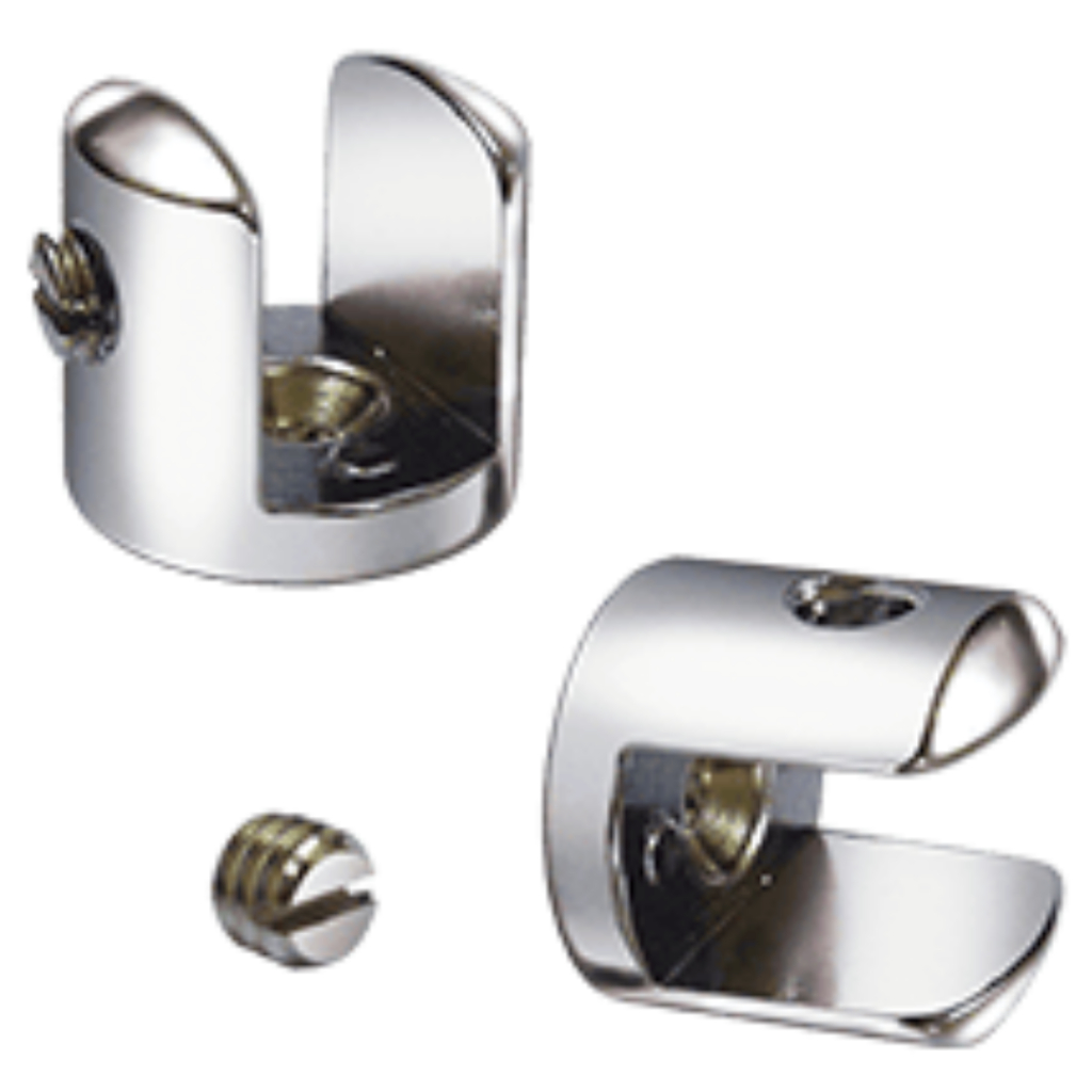 Suporte Fenda Metal Cromado Para Prateleira Vidro em Oferta na Shopee