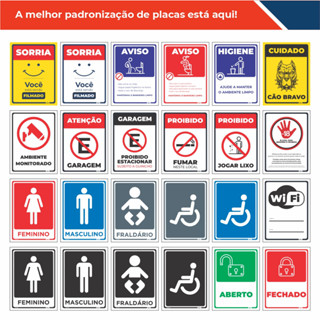 Placa De Sinalização Pvc 15x20 Cm Diversas Opções