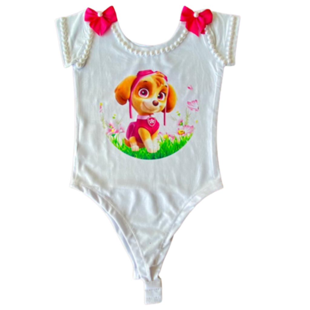 Body da Sky para Meninas com Detalhes em Perolas e Lacinhos Pink com Envio Rápido em Oferta na Shopee
