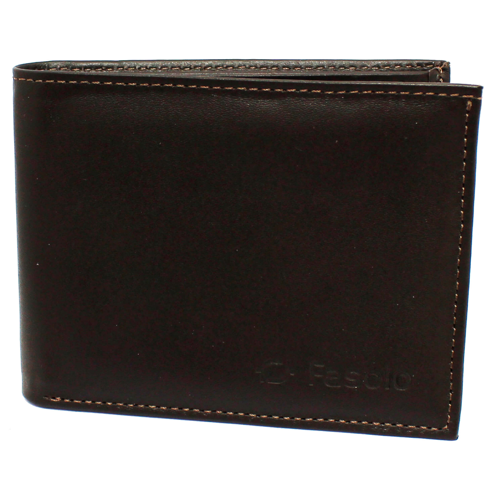Carteira Masculina Em Couro Fasolo Doras Bolsas H055 CNH RG Porta Cartões Slim Repartições
