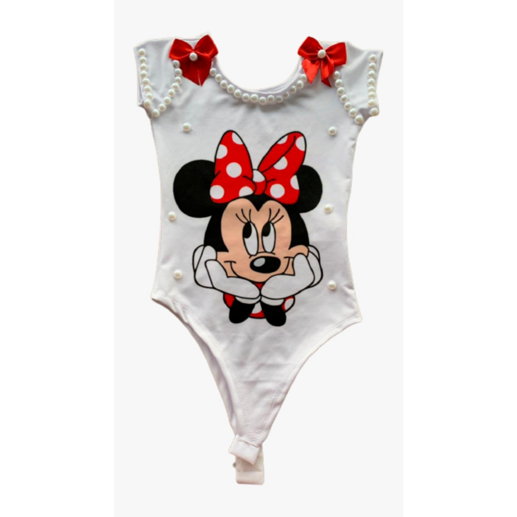 Body para Mneinas da Minnie Vermelha com Varios Detalhes e Perolas com Entrega Imediata Linda em Oferta na Shopee