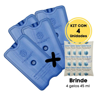 Kit Gelo Artificial Reutilizável Rígido de 400ml GeloTech c/ 4 unidades + 4 Gelos flexíveis de 45ml em Oferta na Shopee