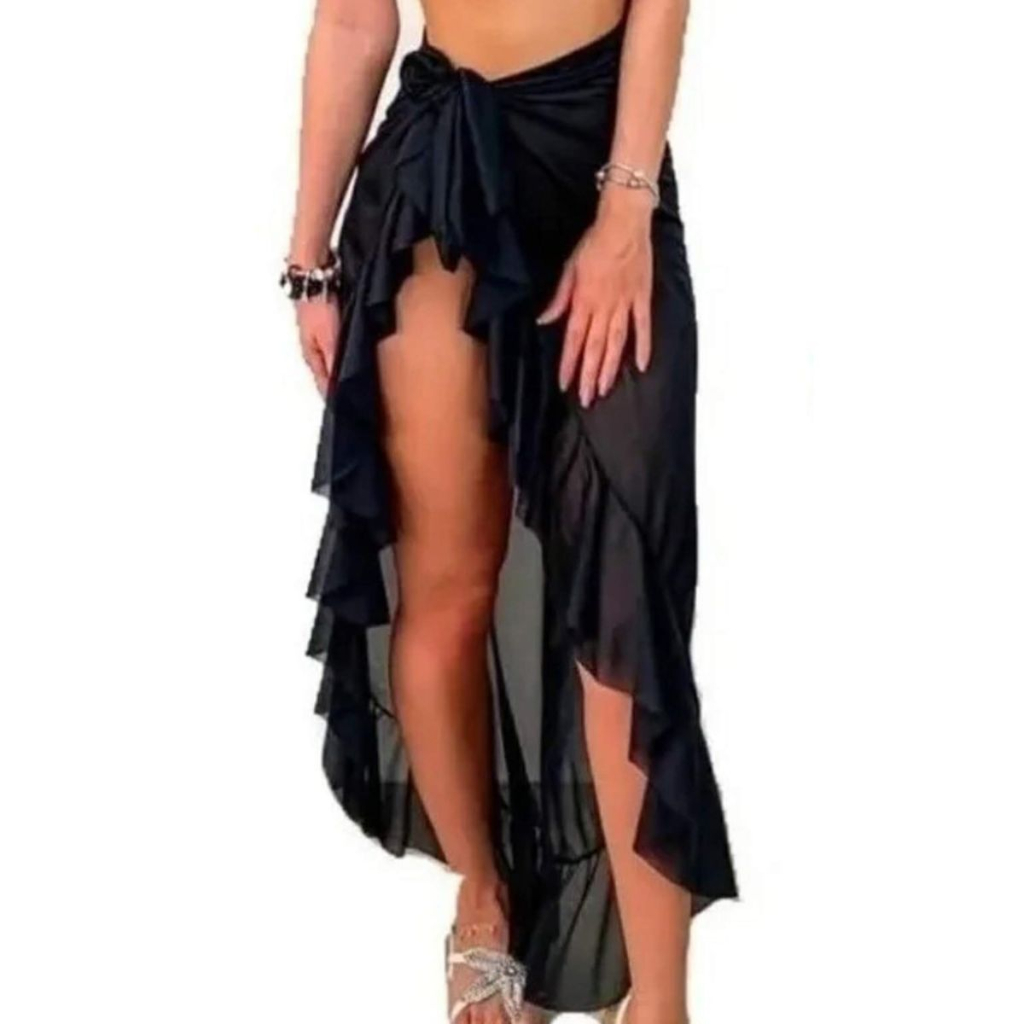 Saída de Praia Canga Feminina Pareo Longa Modelo Sereia Moda Blogueira