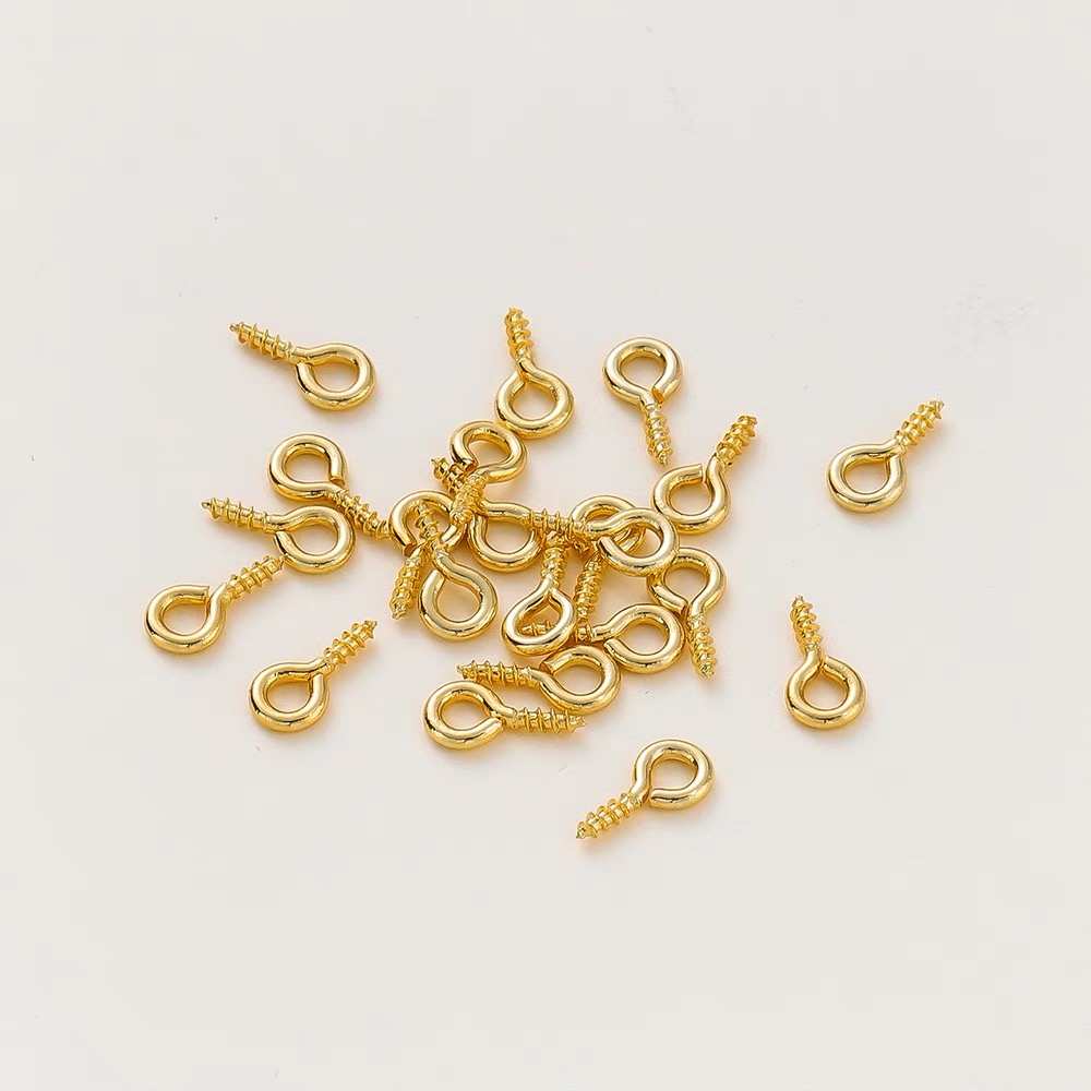 Mini Pitão Rosqueável Dourado/prata 100 Pcs -- 4*8mm/5*10mm  Aplicável a vários acessórios de pulseira de moda de binbin