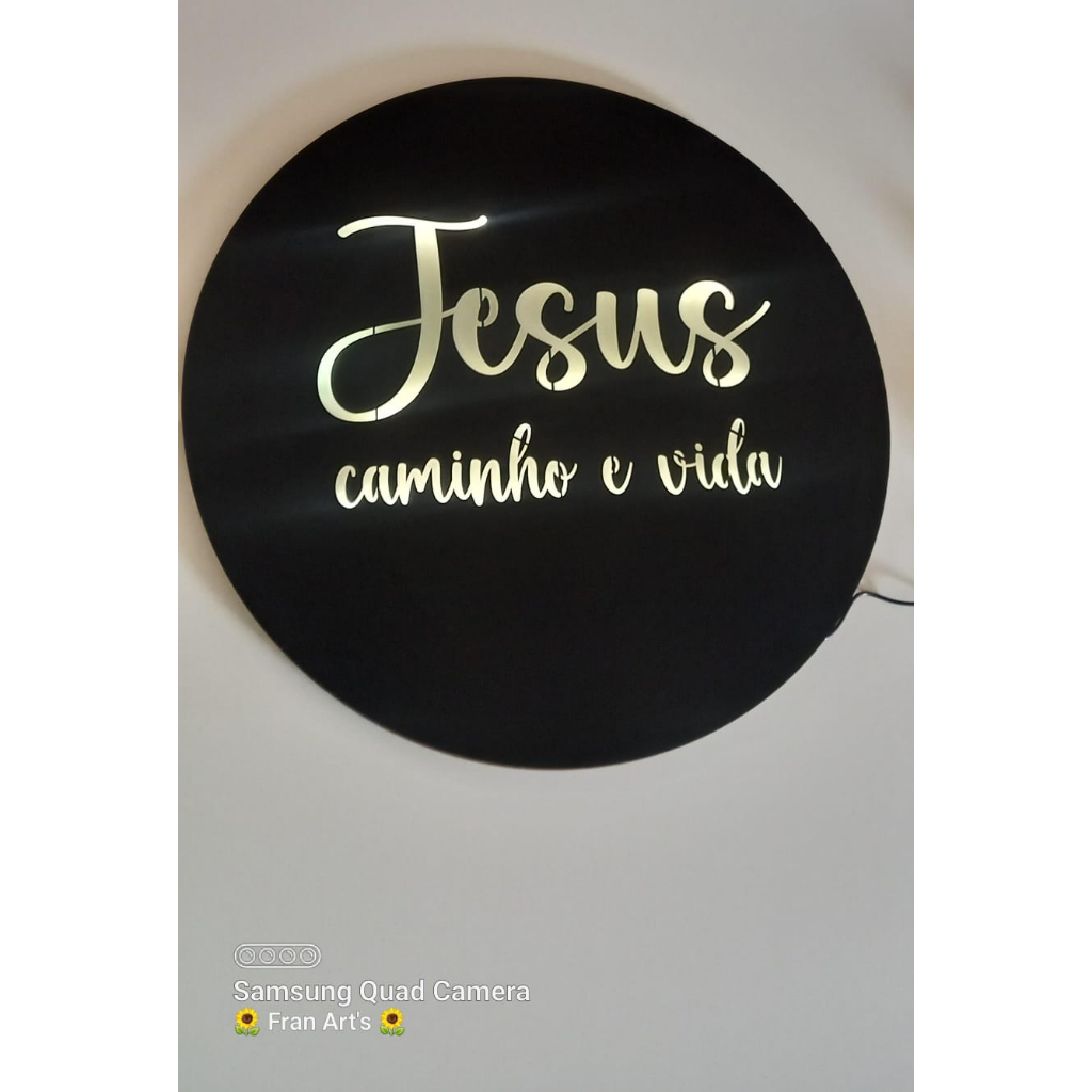 Painel Luminoso em Mdf Jesus caminho e vida