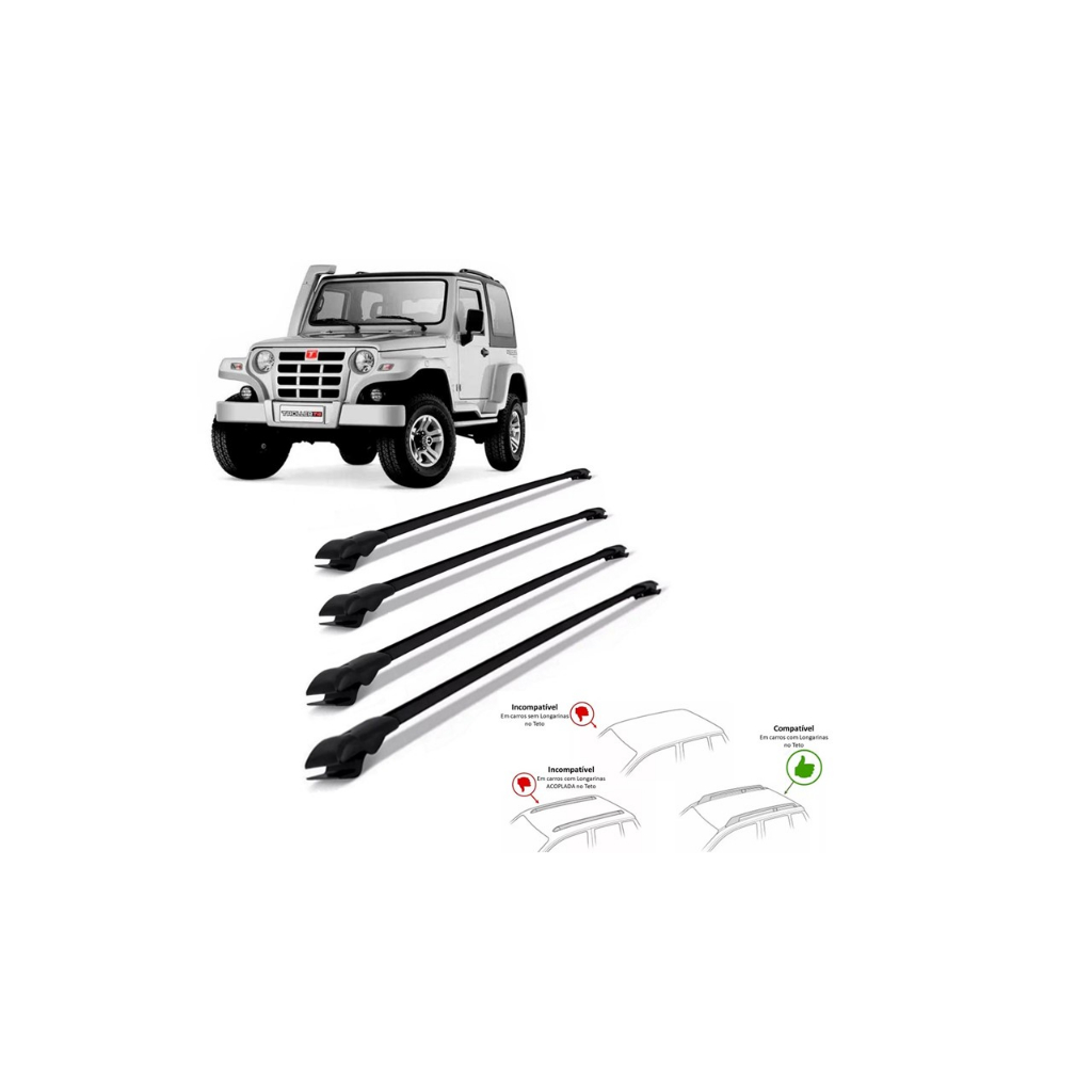 Bagageiro Troller T4 2010 A 2016 4 Barras Rack Slim Heavy Car