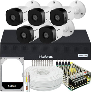 Kit 5 Camera de Seguranca Intelbras Bullet vhl 1120b Externa Dvr 8 canais multi hd em Oferta na Shopee